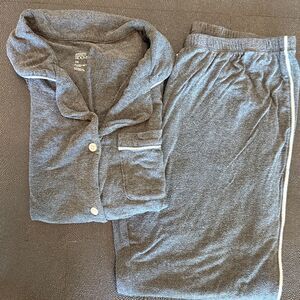Stars Above Grey Pajama Set with White Trim size XS
